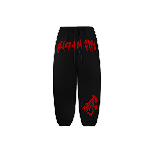 Red Tired of Life Joggers