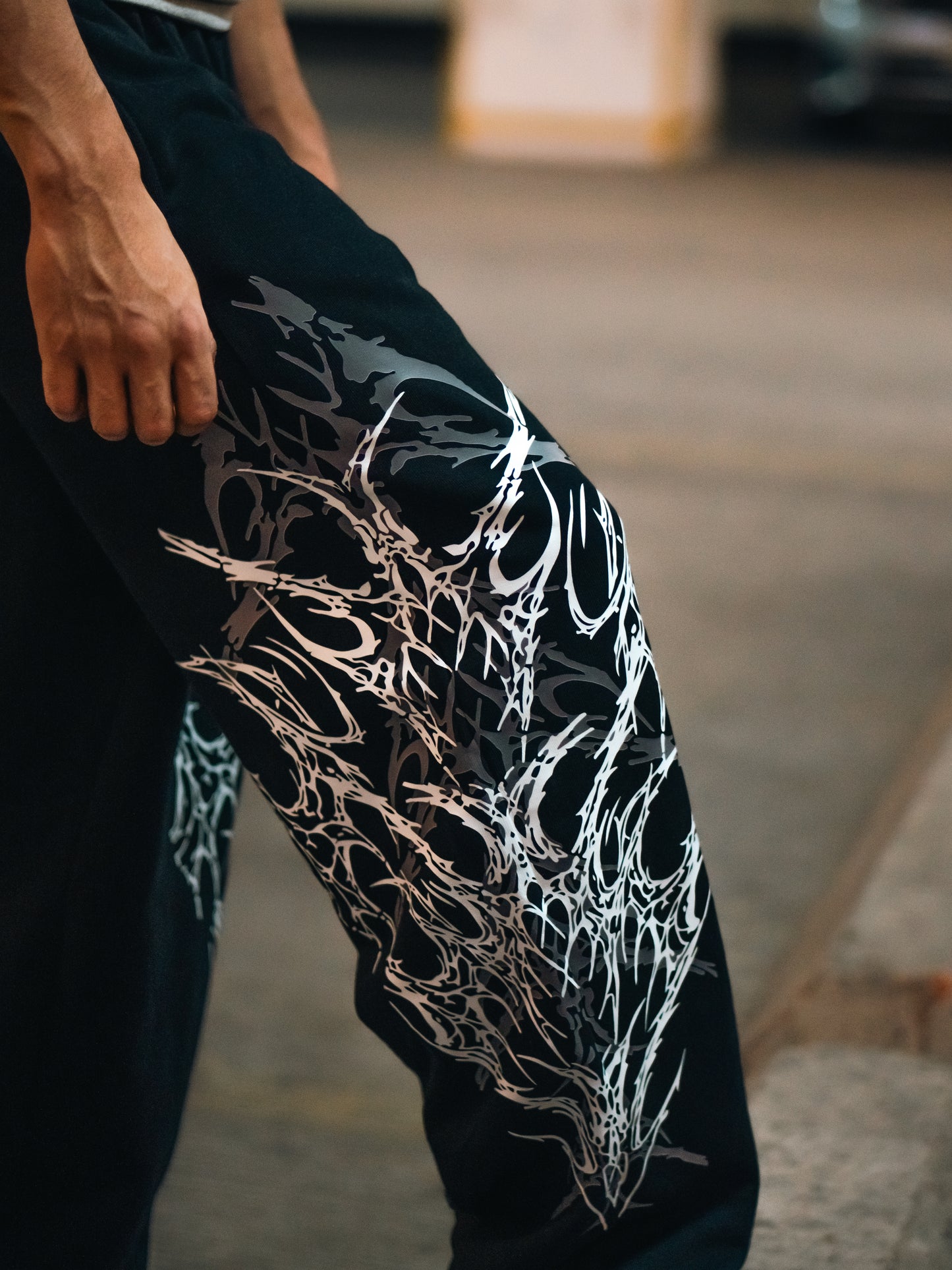 Skeleton Baggy Joggers Grey