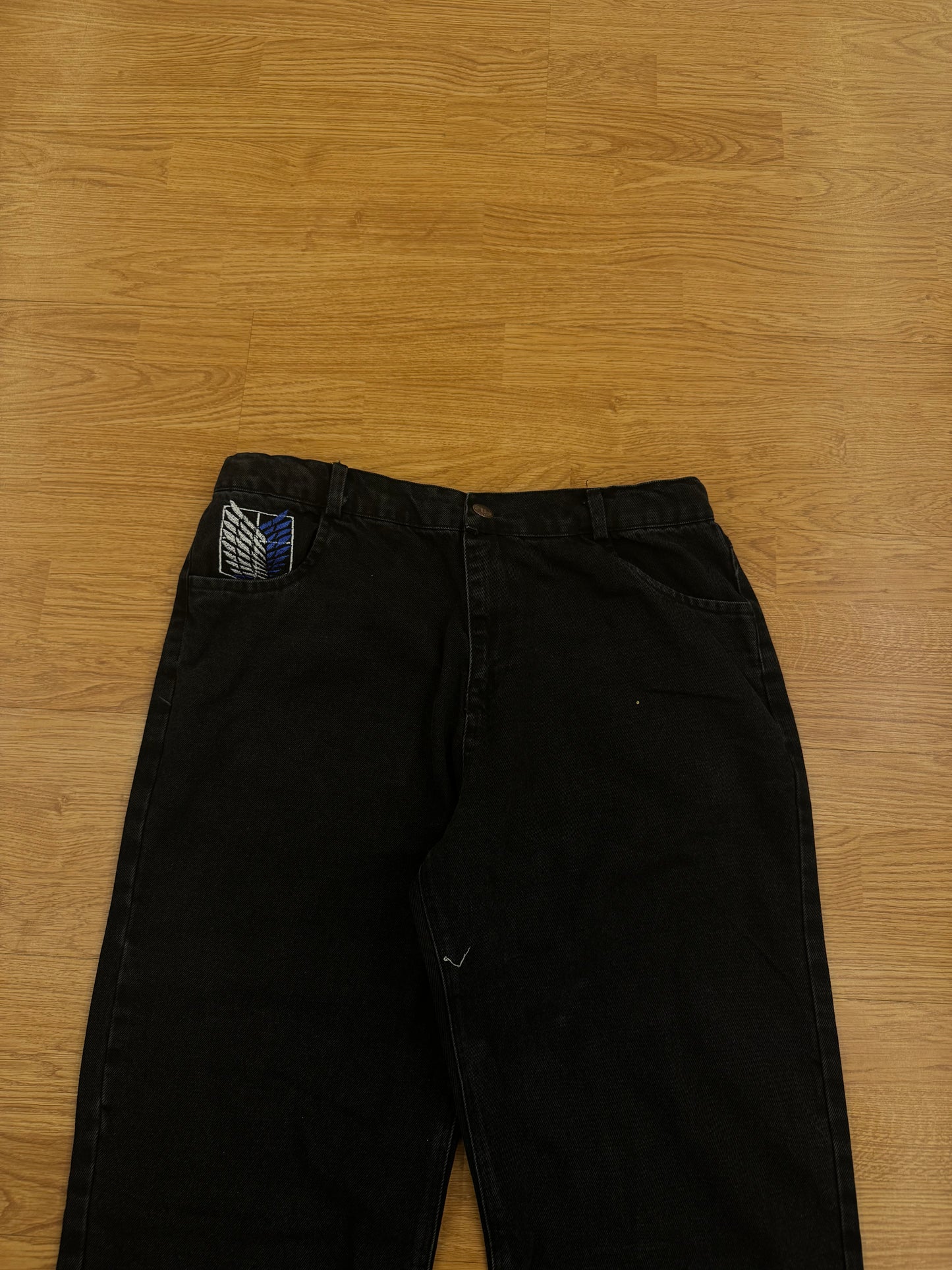 Attack on Titan Embroidery Semi Baggy Jeans